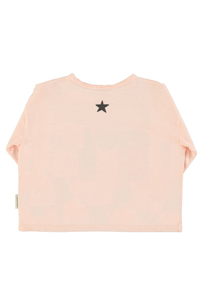 Longsleeve T-Shirt – light pink w/ "music" print