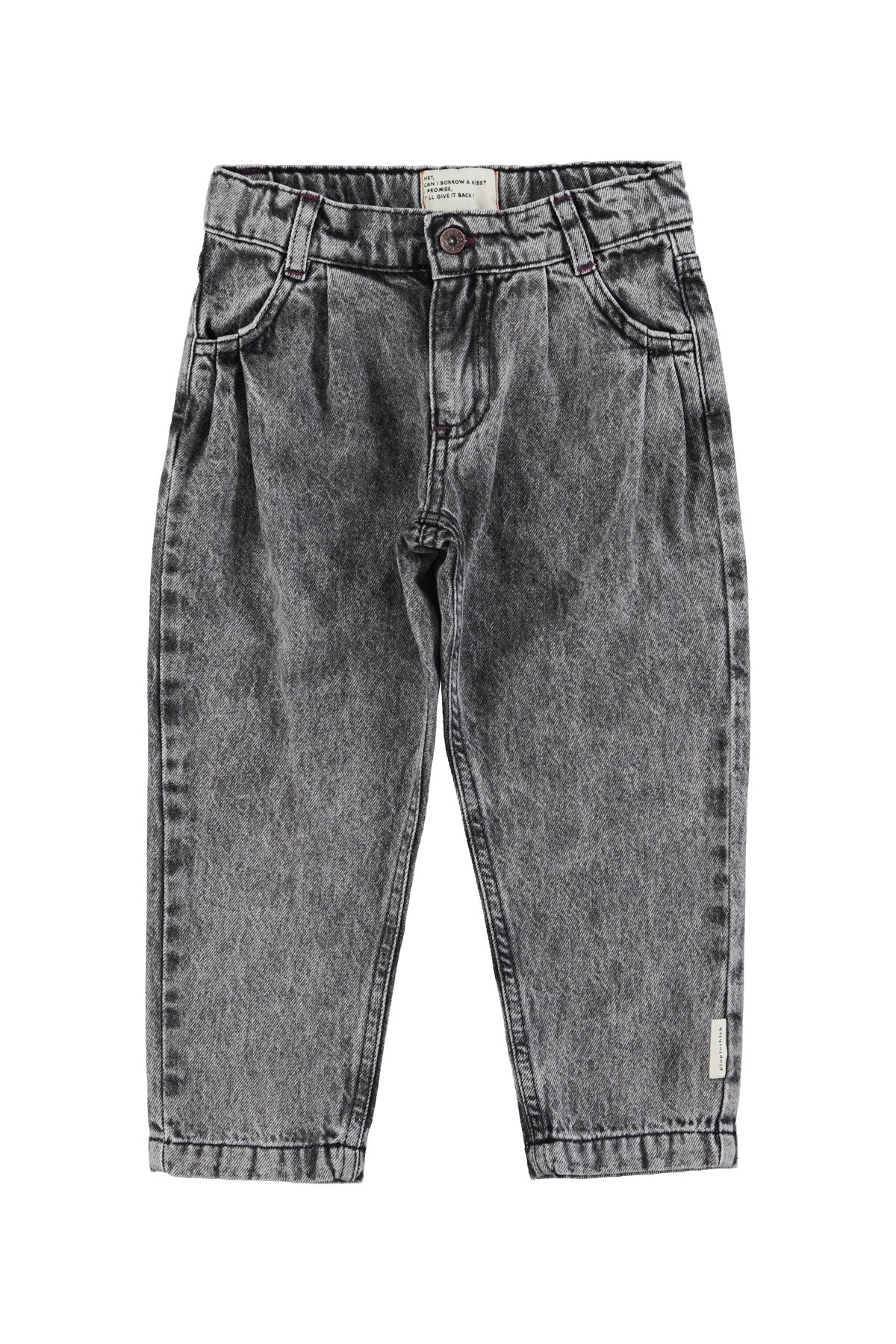 Mom fit trousers – washed black denim
