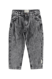 Mom fit trousers – washed black denim