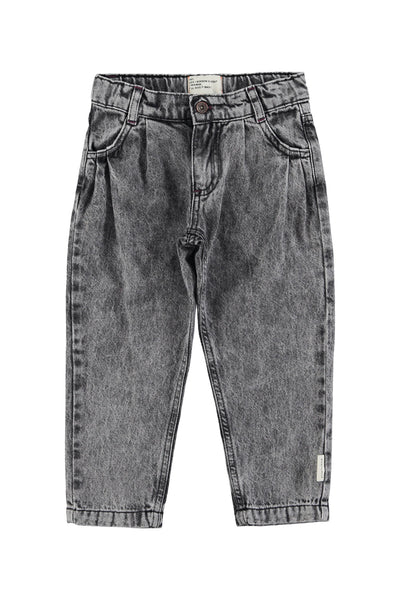 Mom fit trousers – washed black denim