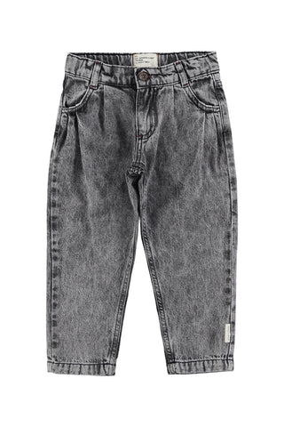 Mom fit trousers – washed black denim