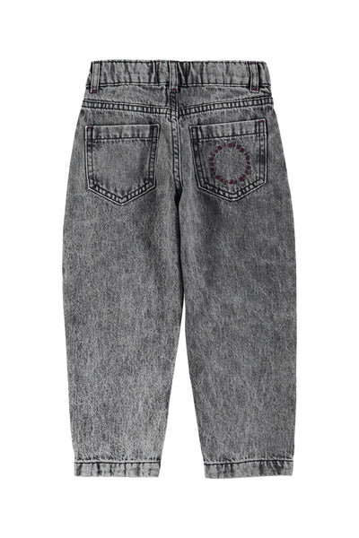Mom fit trousers – washed black denim