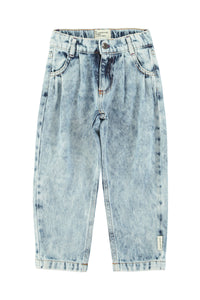 Mom fit trousers – washed blue denim