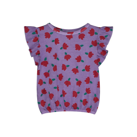 Frilles Top Allover Flowers – mallow