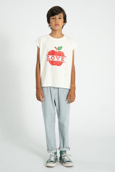 Unisex Trousers – ecru w/ indigo stripes
