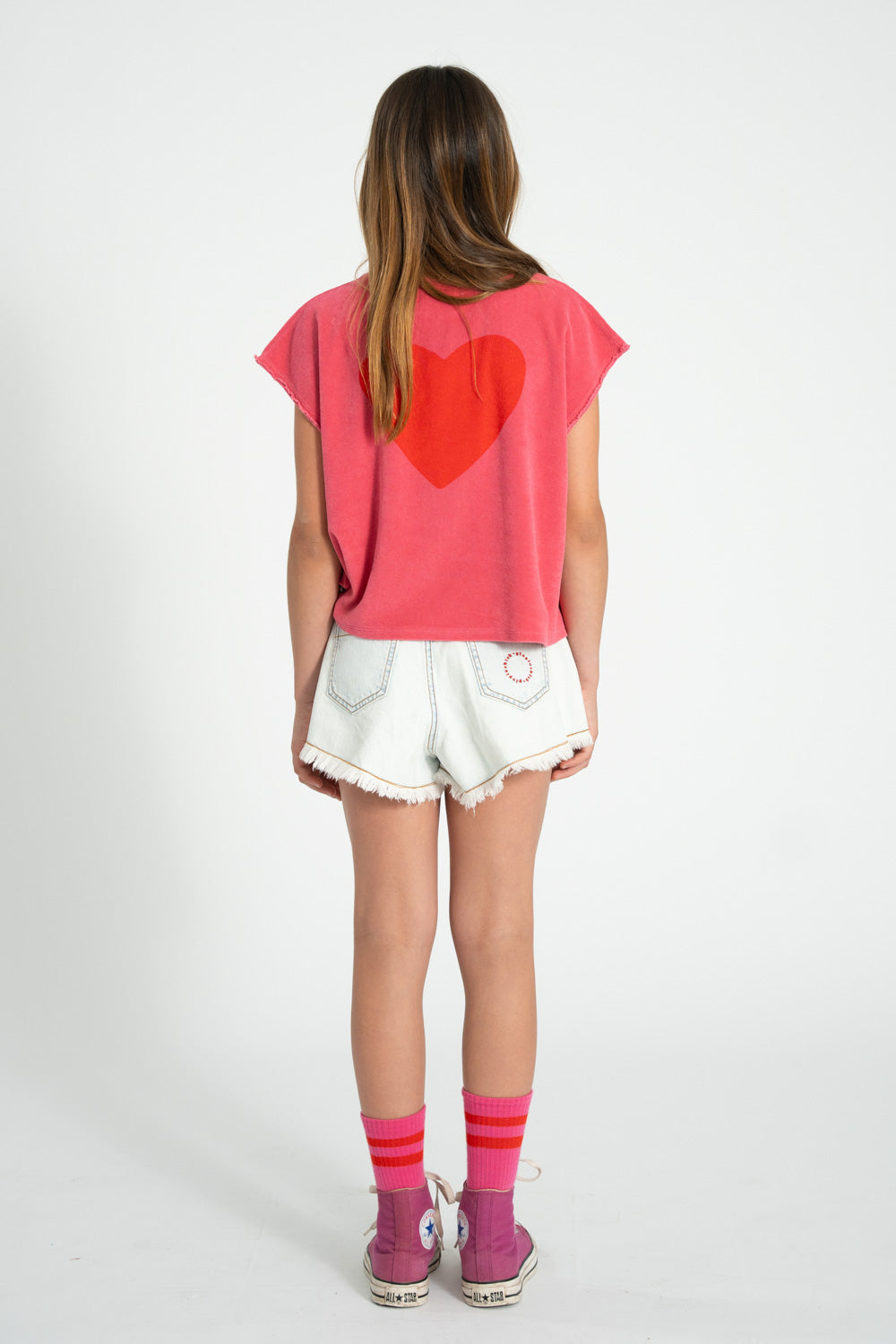 Sleeveless Top – pink w/ "Amour" print