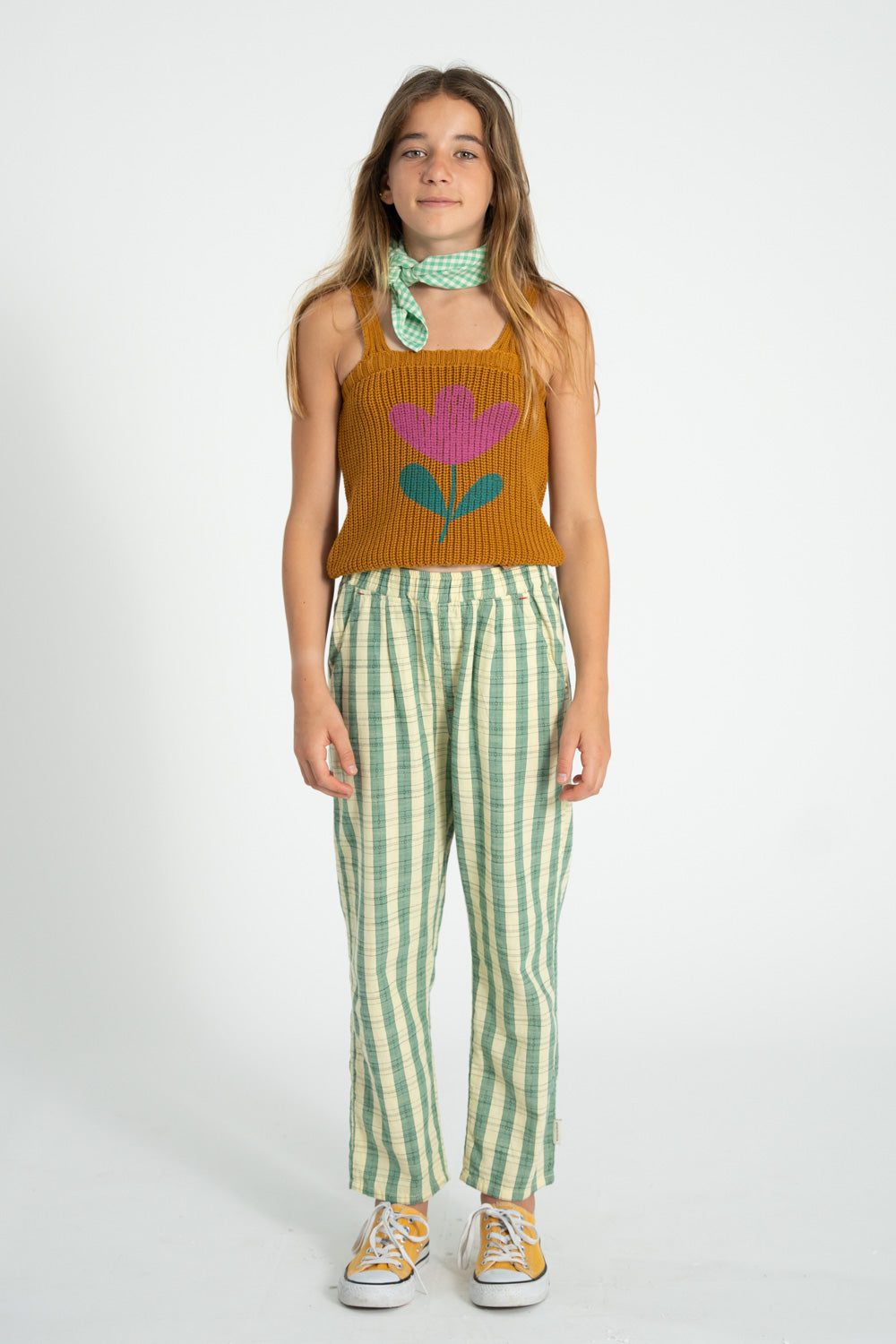 Unisex Trousers – light yellow checkered