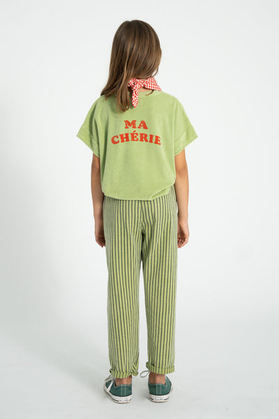 T-Shirt – light olive w/ cherry print