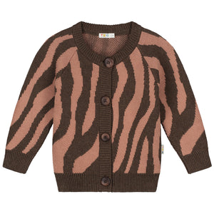 Raglan Cardigan – pink zebra