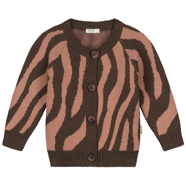 Raglan Cardigan – pink zebra