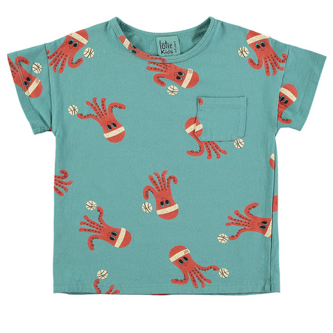 Short Sleeve T-Shirt Octopuses – pacific green