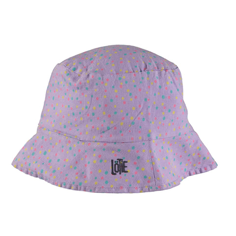 Linen Fisher Hat Dots – mauve