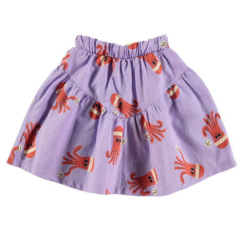 Linen Skirt Octopuses - mauve