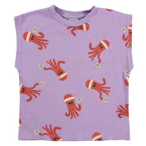 Sleeveless T-Shirt Octopuses – mauve