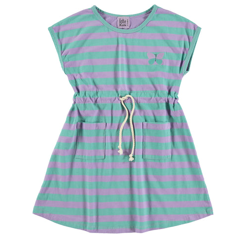 Stripes Dress Butterfly – mint/fuchsia