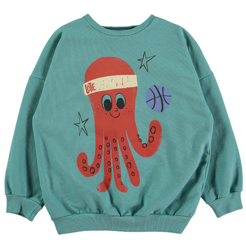 Sweatshirt Octopus – pacific green