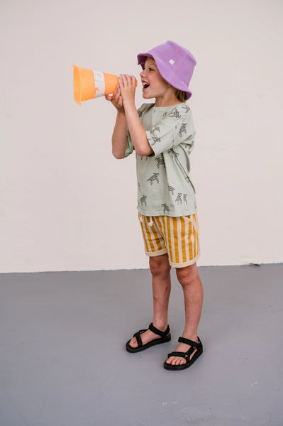 Sweat Short Stripe Pint – honey yellow