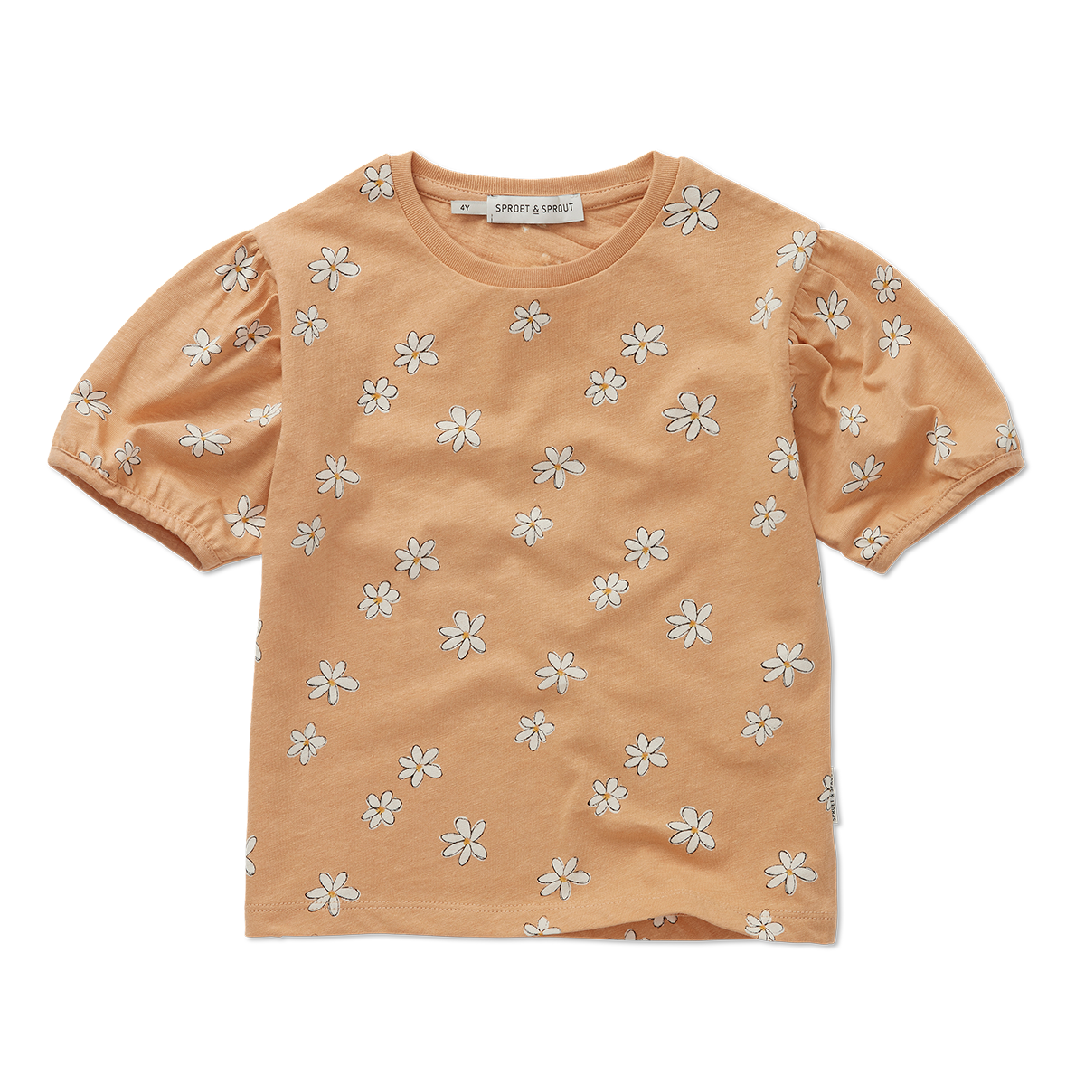 T-Shirt Puff Sleeve Daisies Print – nectarine