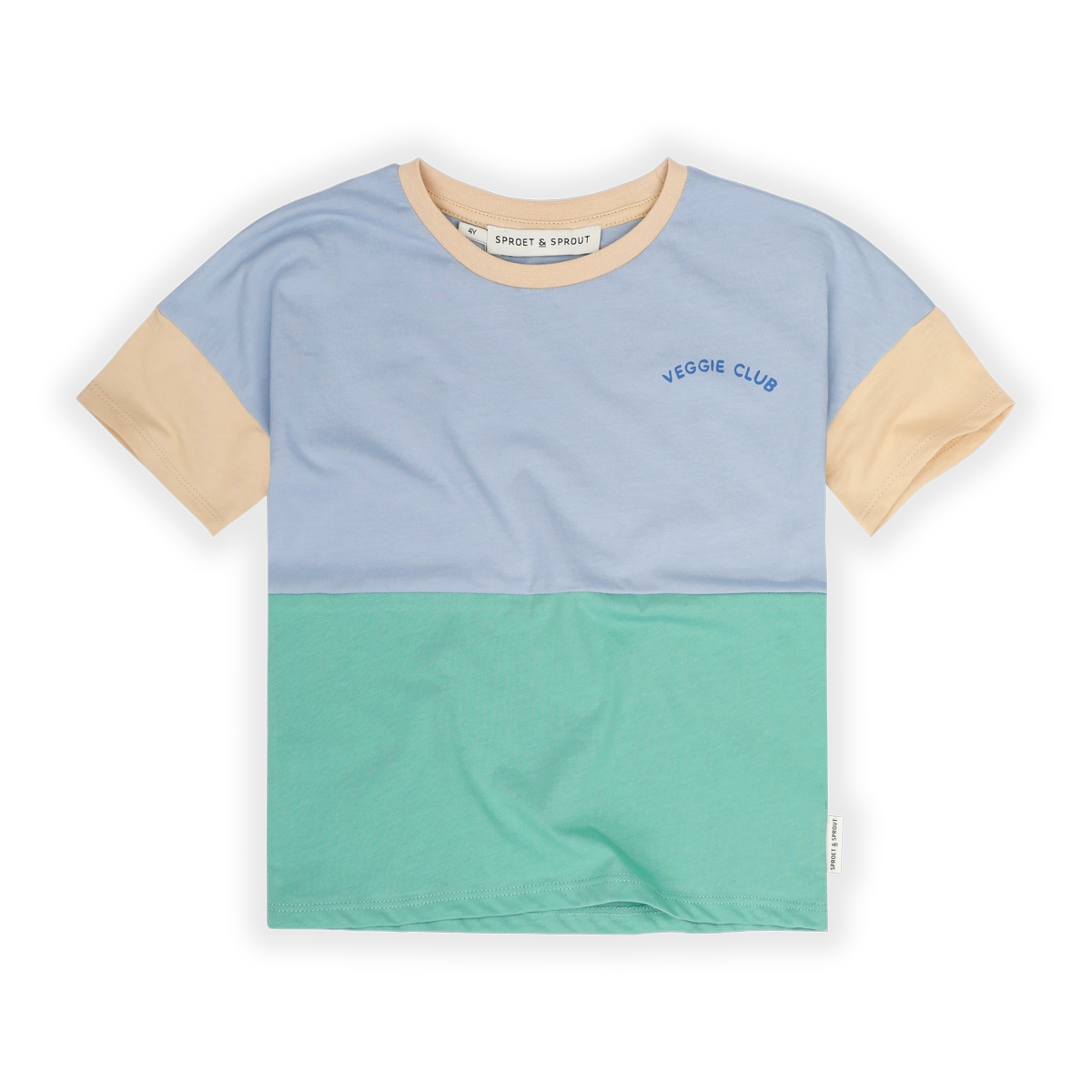T-Shirt Colourblock – misty blue