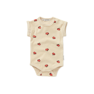 Terry Romper Apple Print – sesame