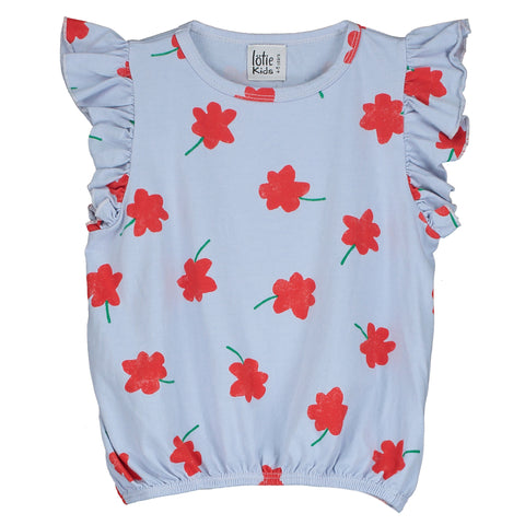 Poppies Ruffled Sleeve Top – lavender