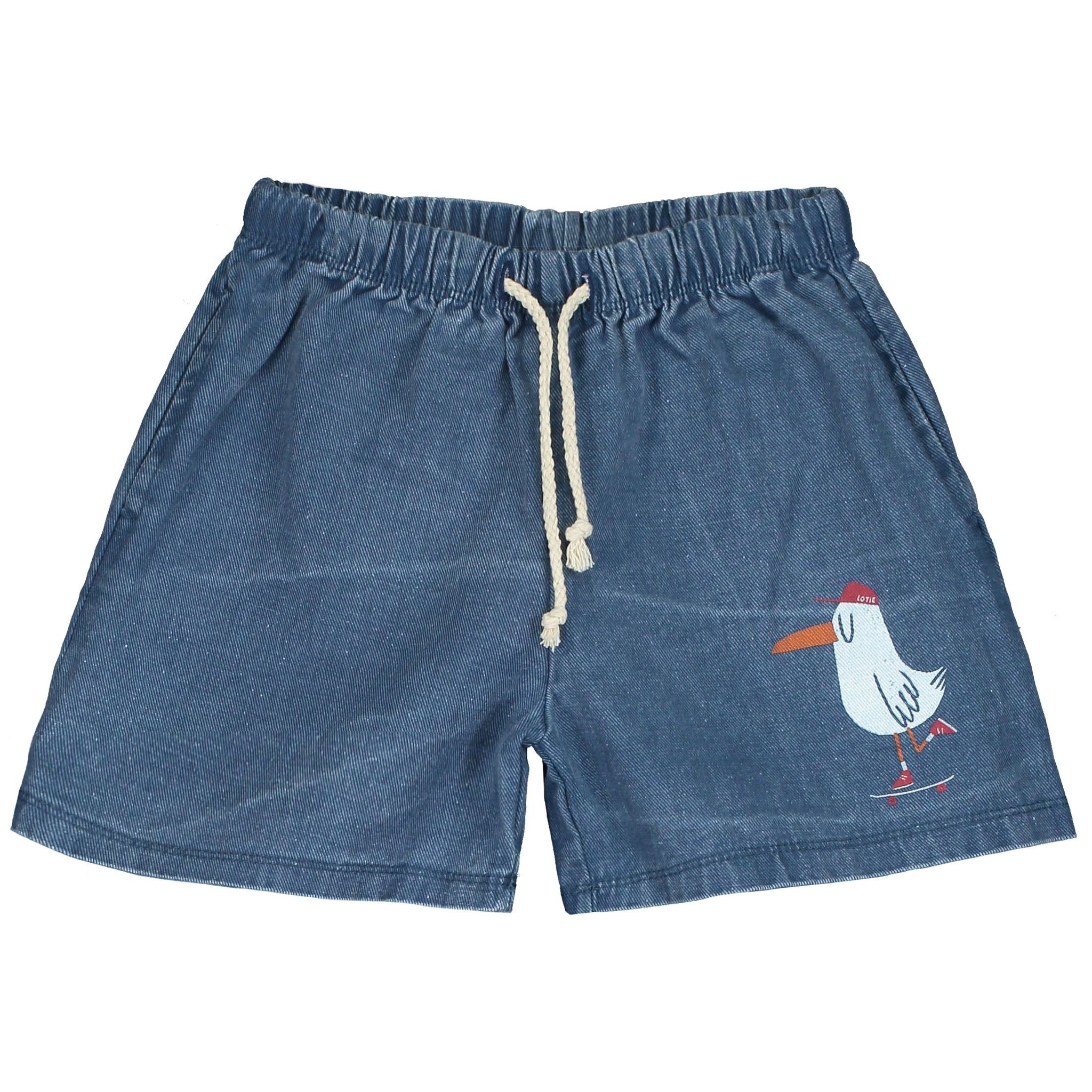 Denim Skating Seagull Shorts – washed indigo