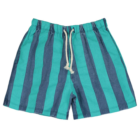 Stripes Denim Shorts – denim & mint