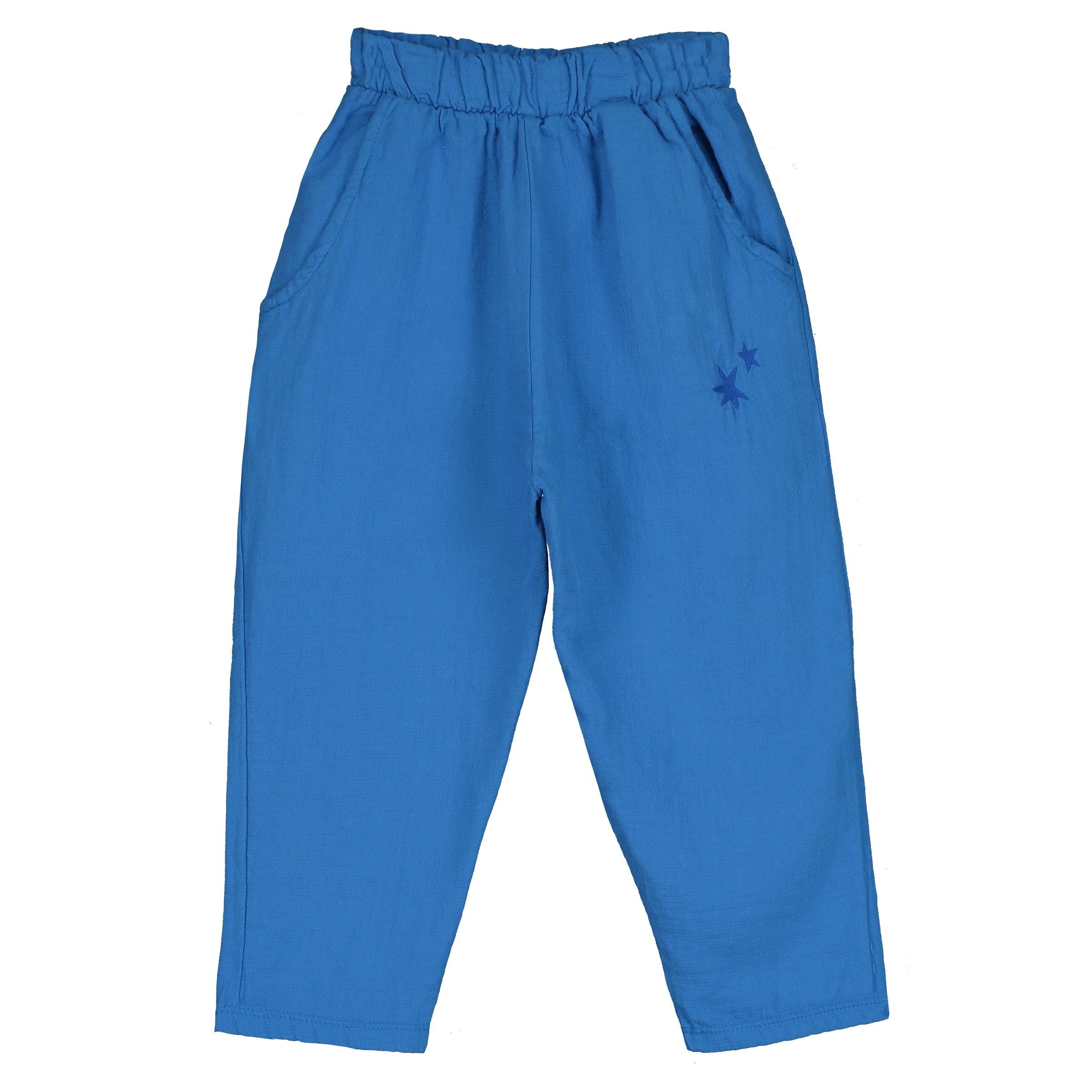 Stars Woven Wide Pants – royal blue