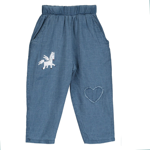 Light Denim Wide Pants – washed indigo