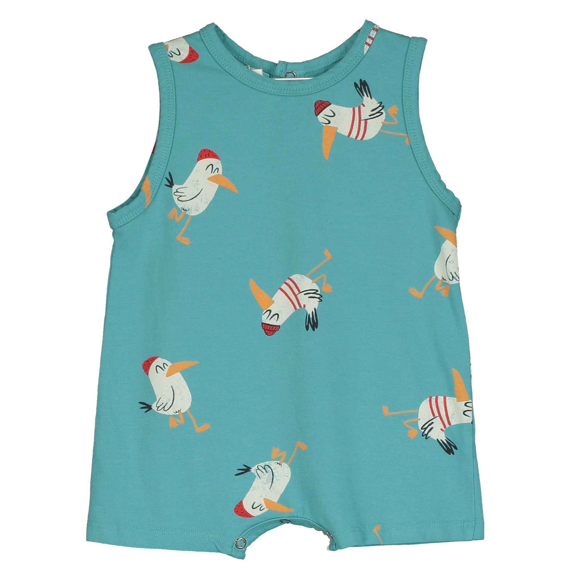 Seagulls Baby Playsuit – pacific