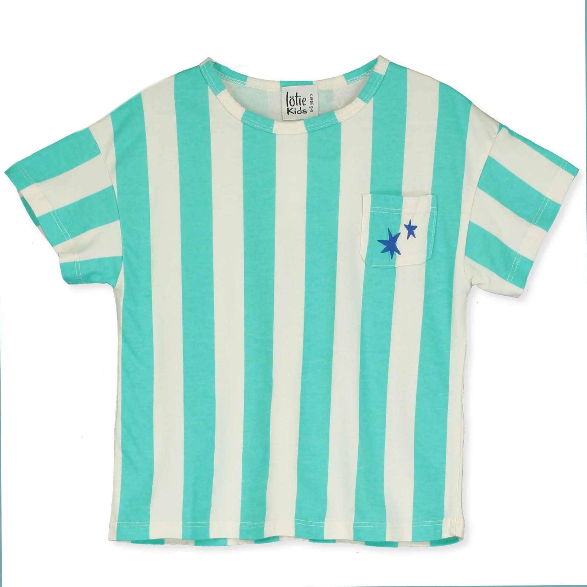 Stripes Regular T-Shirt – off-white/mint