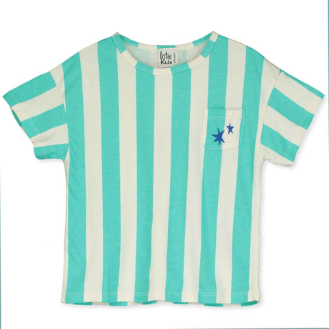 Stripes Regular T-Shirt – off-white/mint