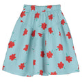 Poppies Mid Length Skirt – sky blue