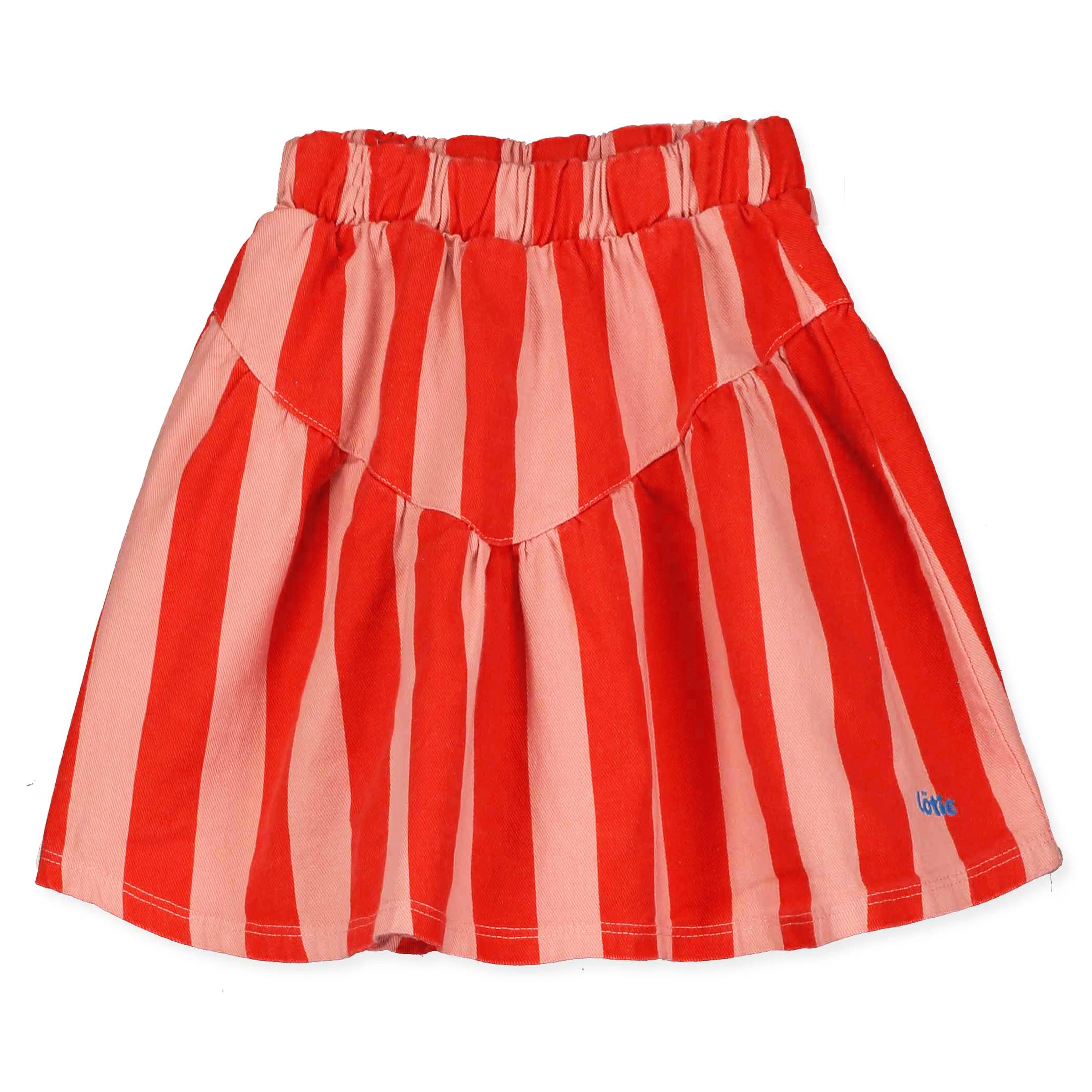 Stripes Woven Twill Skirt – clay pink