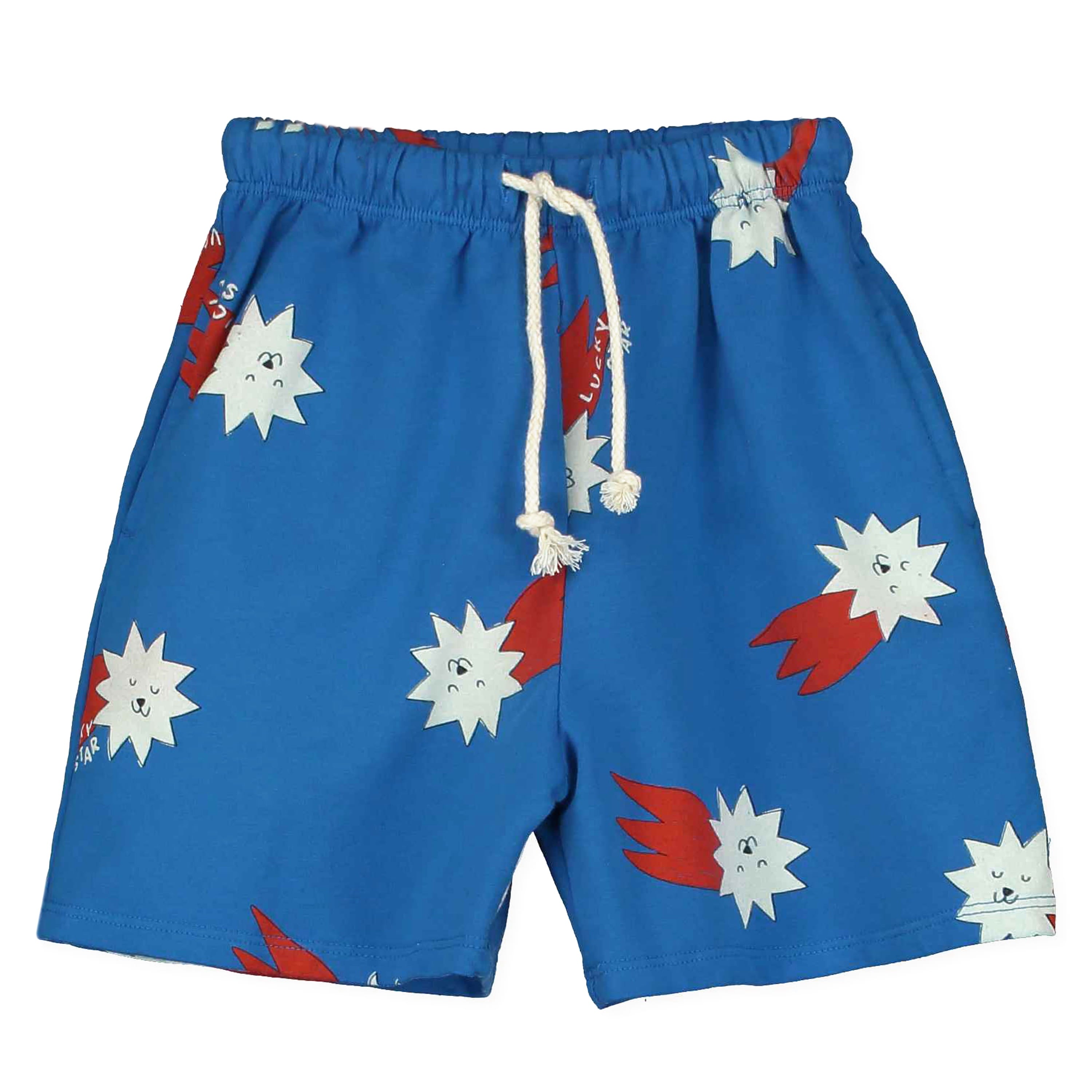 Lucky Red Stars All Over Bermuda – royal blue