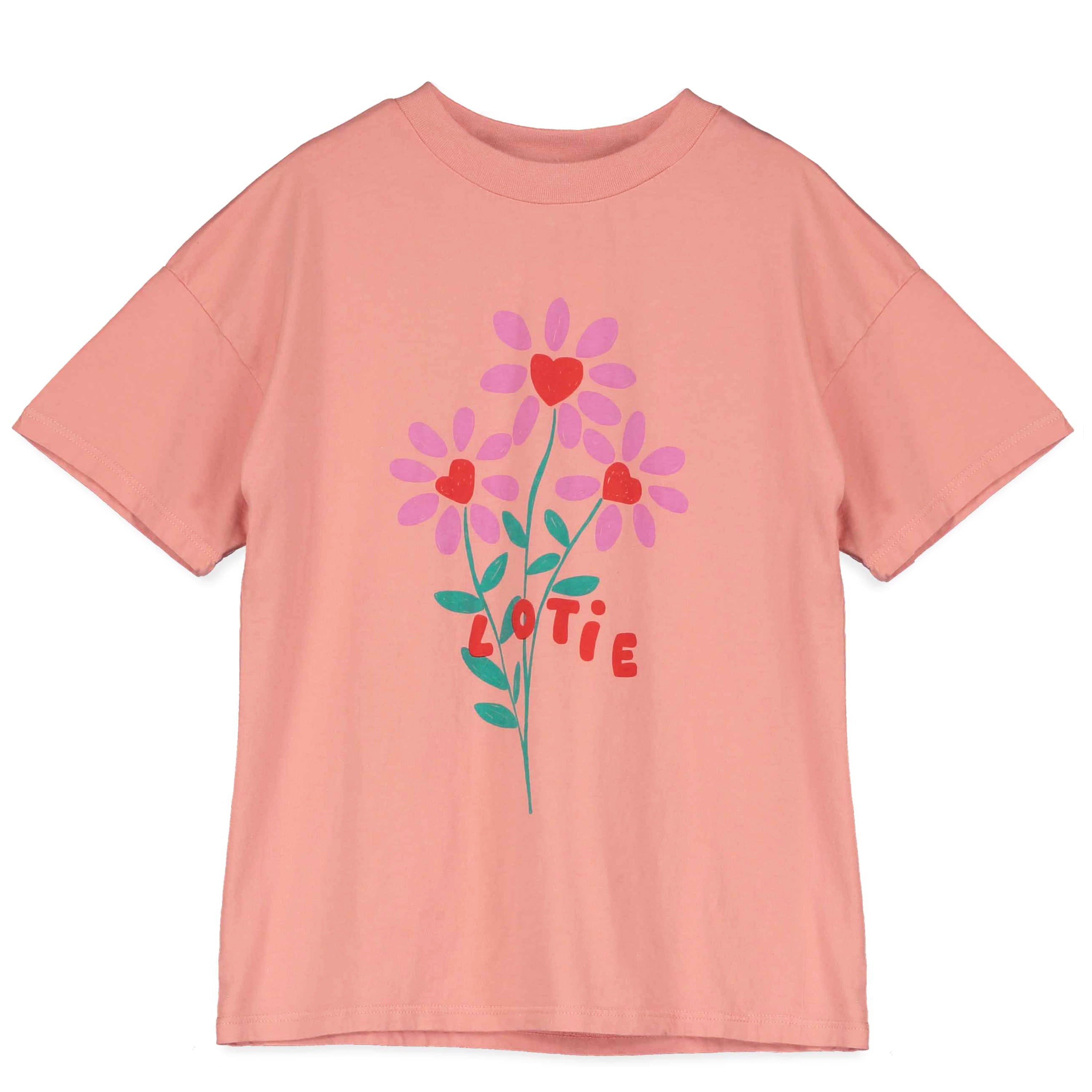 Flowers Wide Fit T-Shirt – clay pink