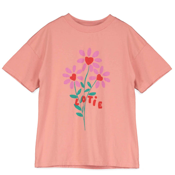 Flowers Wide Fit T-Shirt – clay pink