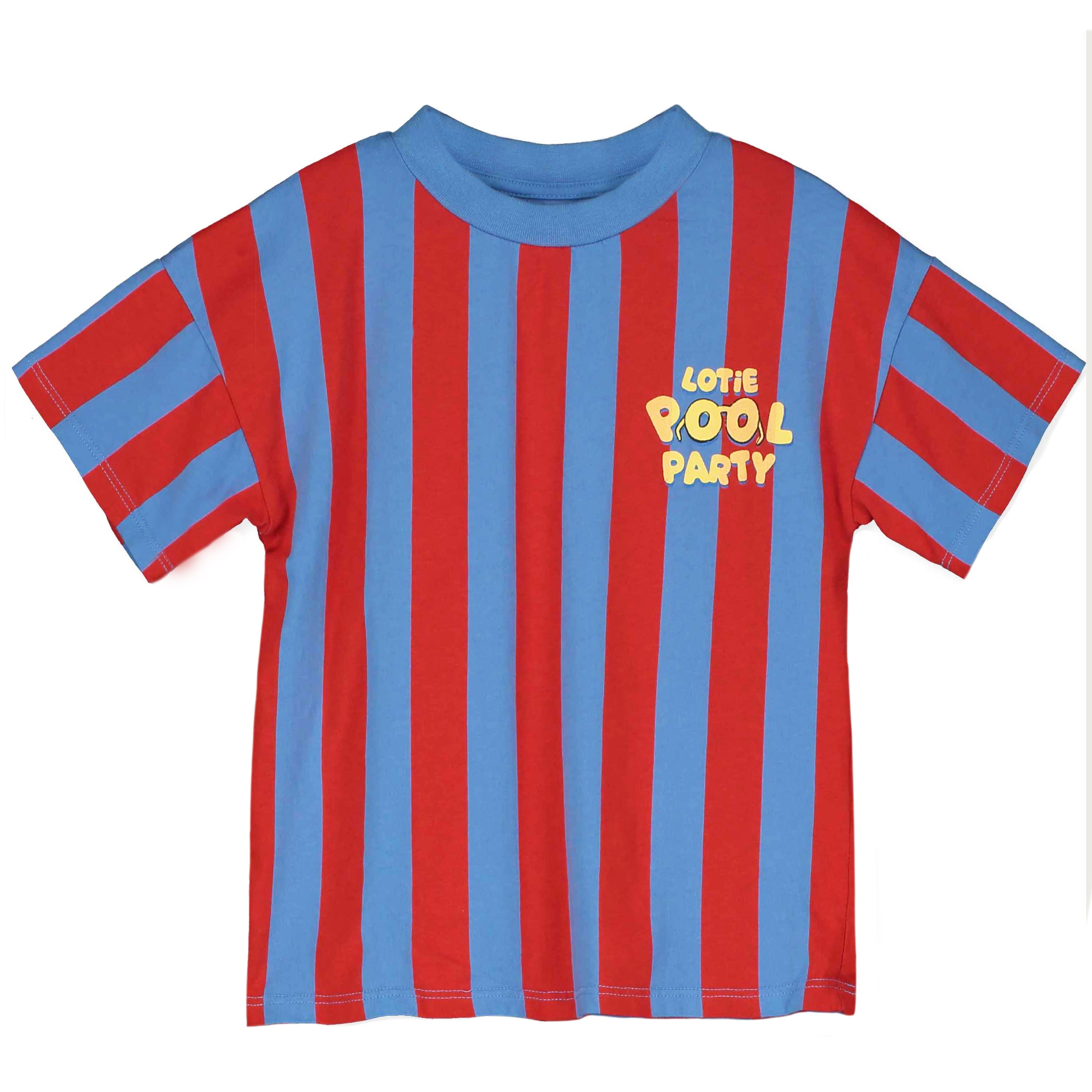 Stripes Pool Party Wide Fit T-Shirt – baja blue
