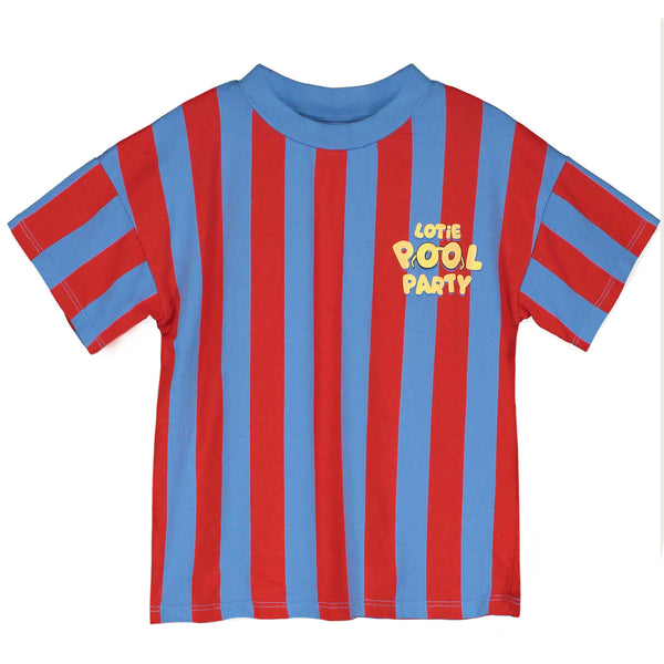 Stripes Pool Party Wide Fit T-Shirt – baja blue