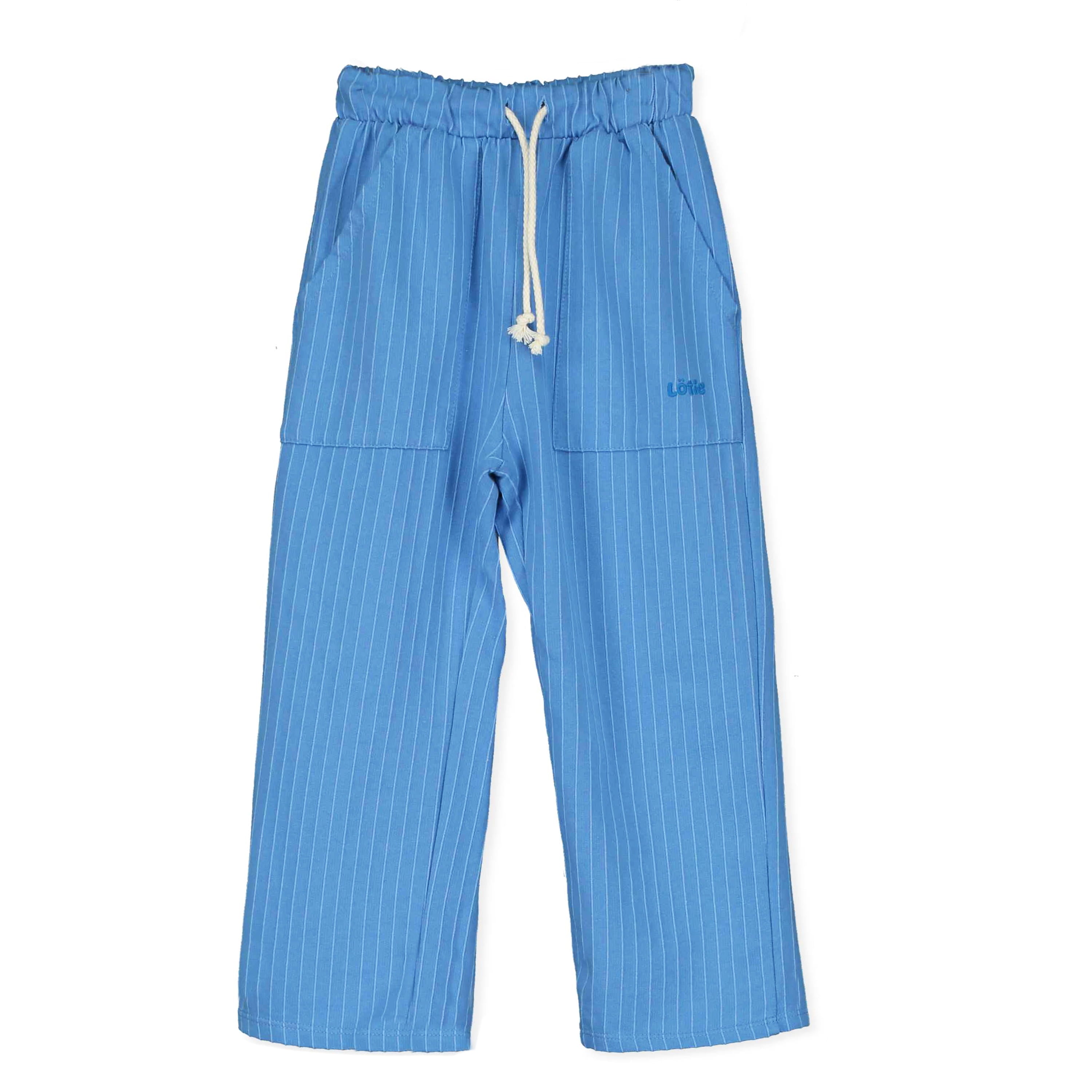 Lötie Embroidery Wide Fit Twill Pockets Pants – baja blue