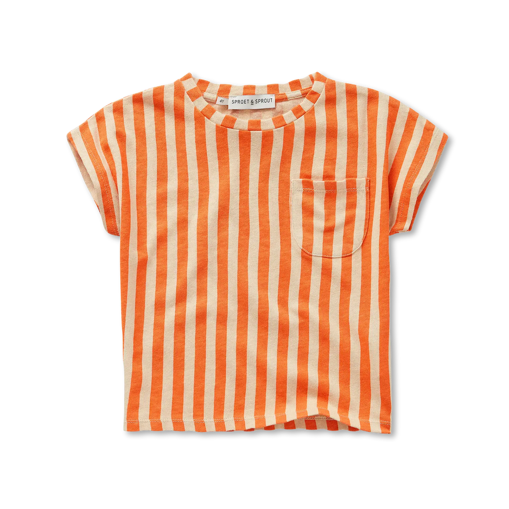 Linen T-Shirt Stripes – sesame