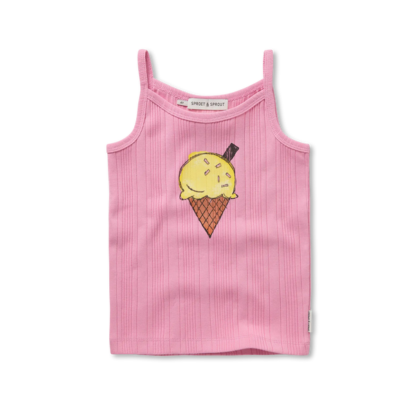Girls Spaghetti Top Ice Cream – podium pink