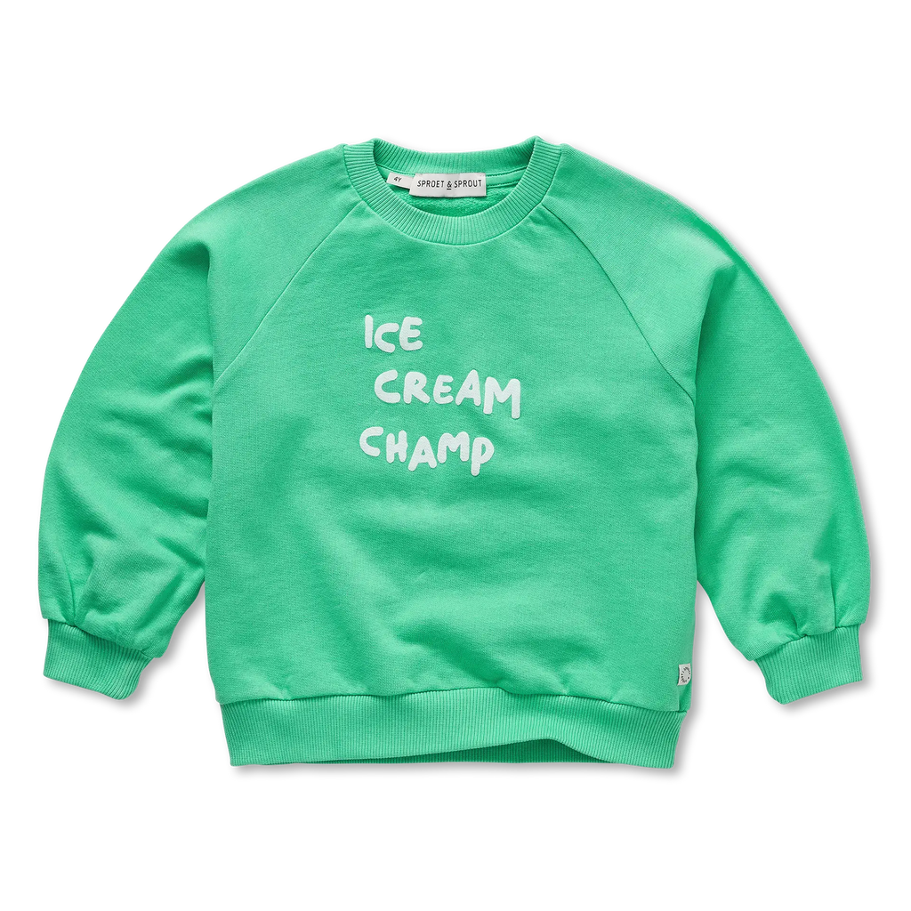 Raglan Sweatshirt Ice Cream Champ – jade green