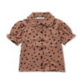 Ruffle Blouse Animal Print – camel