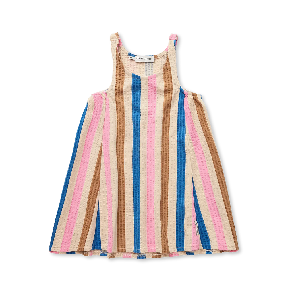 Loose Dress Striped – sesame