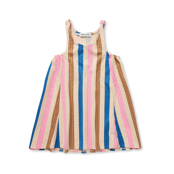 Loose Dress Striped – sesame