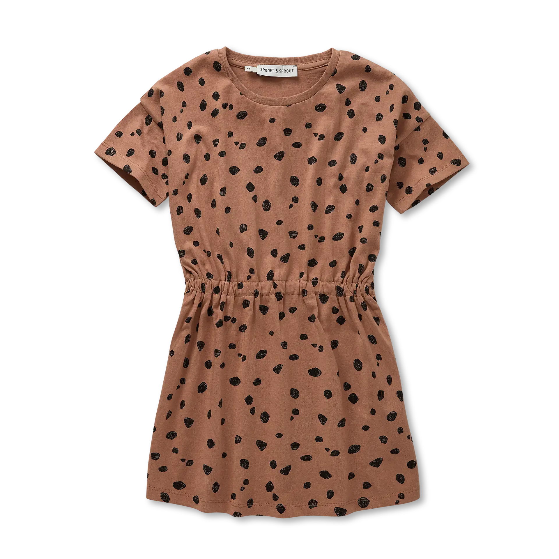 T-Shirt Dress Animal Print – camel