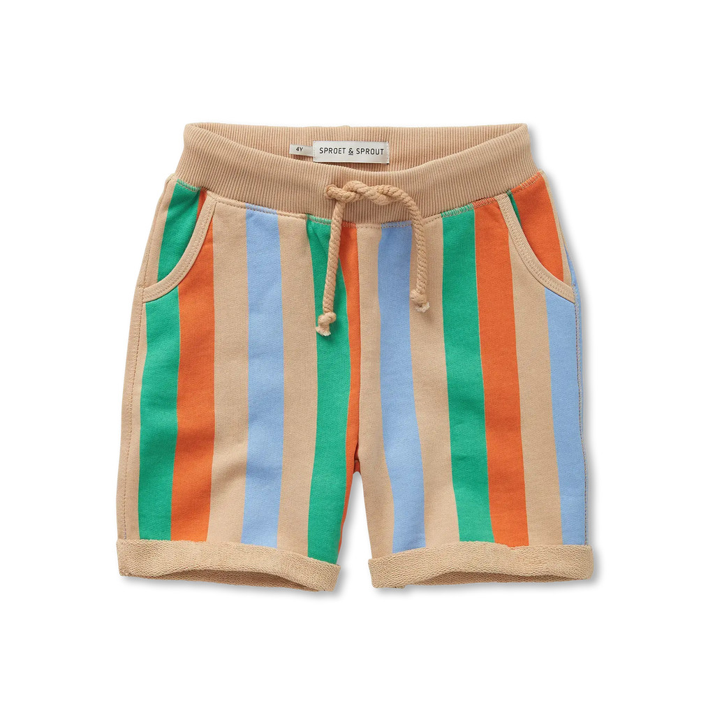 Sweat Shorts Multi Colour Stripes – sand