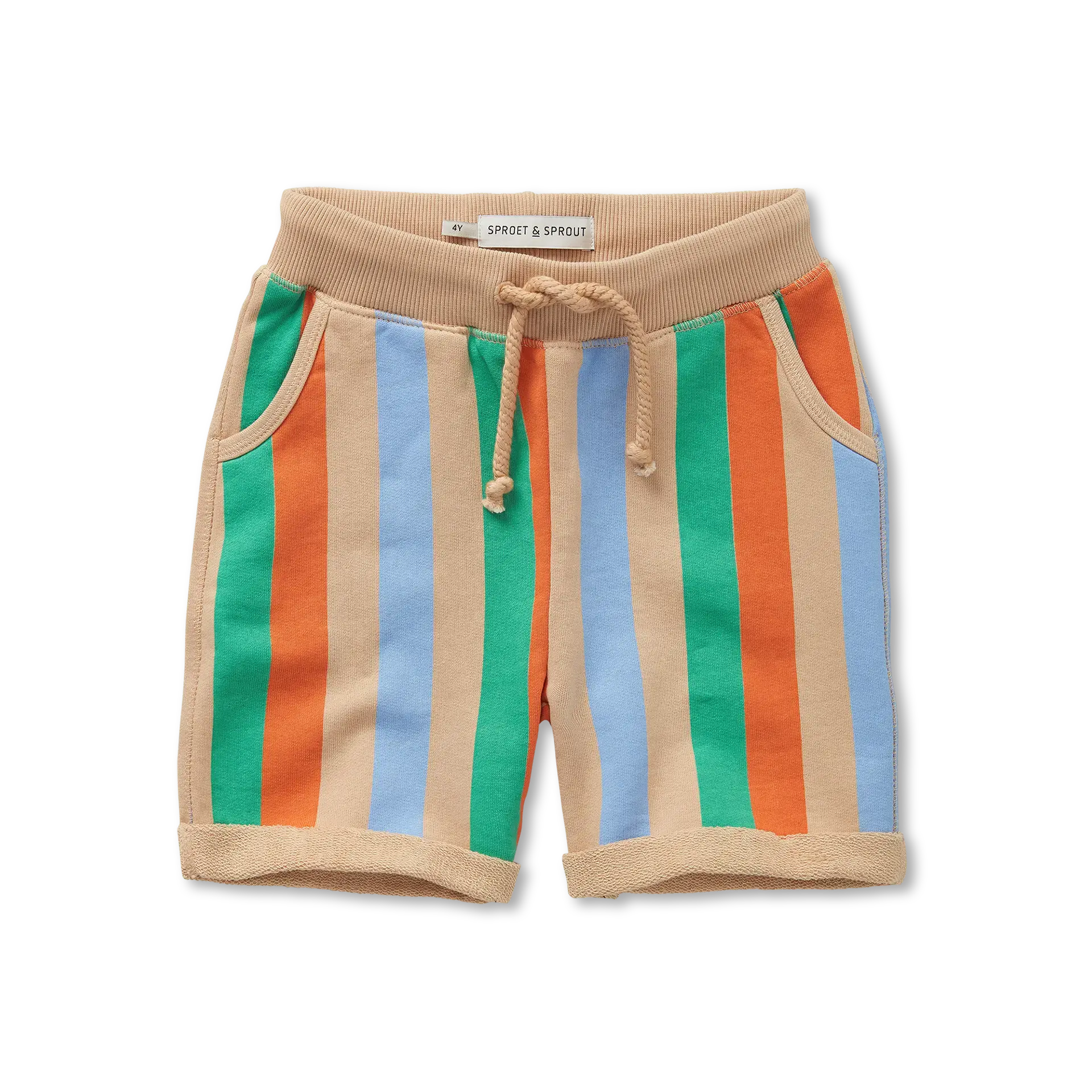 Sweat Shorts Multi Colour Stripes – sand