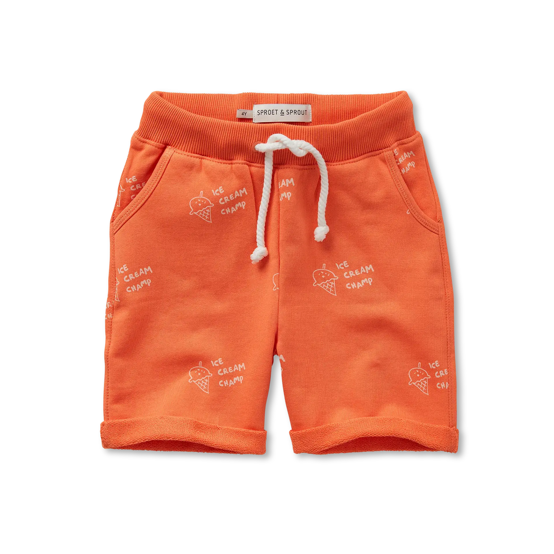 Sweat Shorts Ice Cream Print – orange sprint